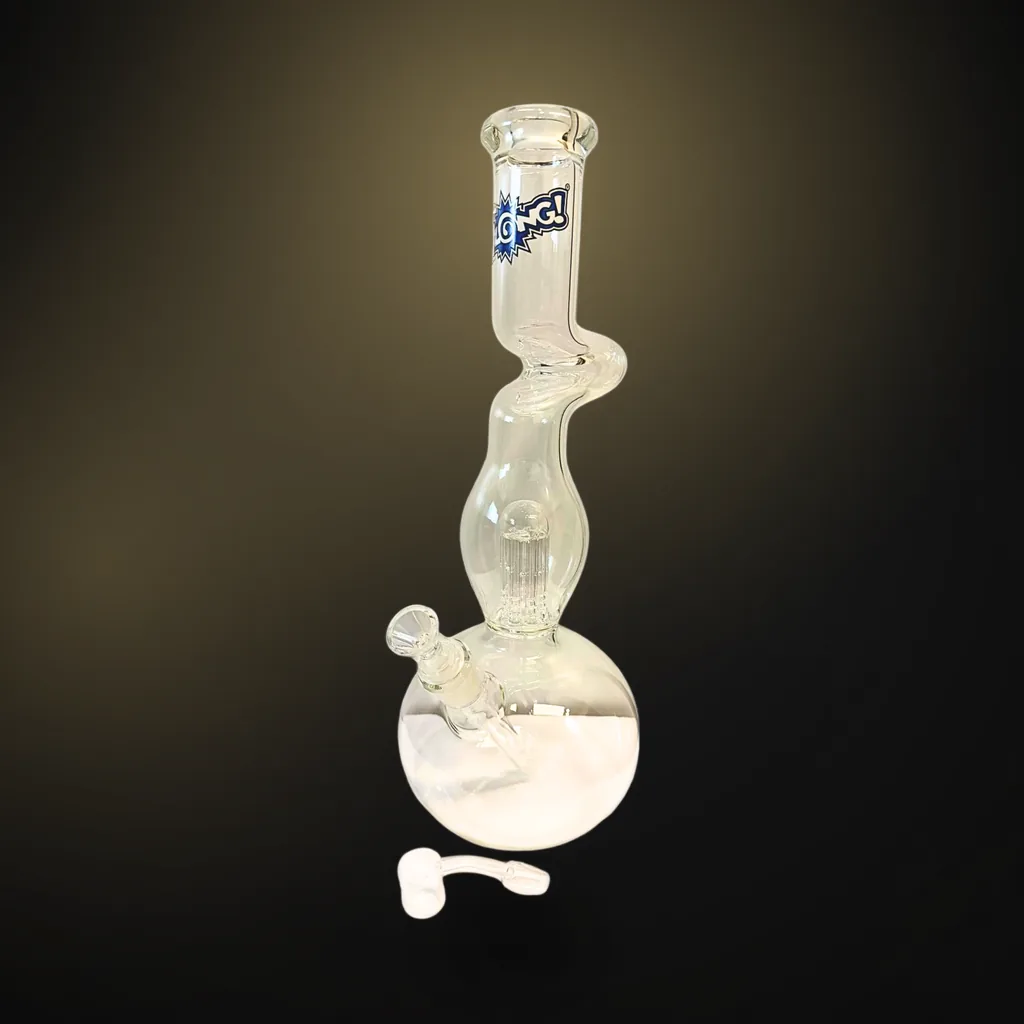 Handcrafted Glass Water Pipe with Multi-Slit Perc 15" - #1138 - Image 1
