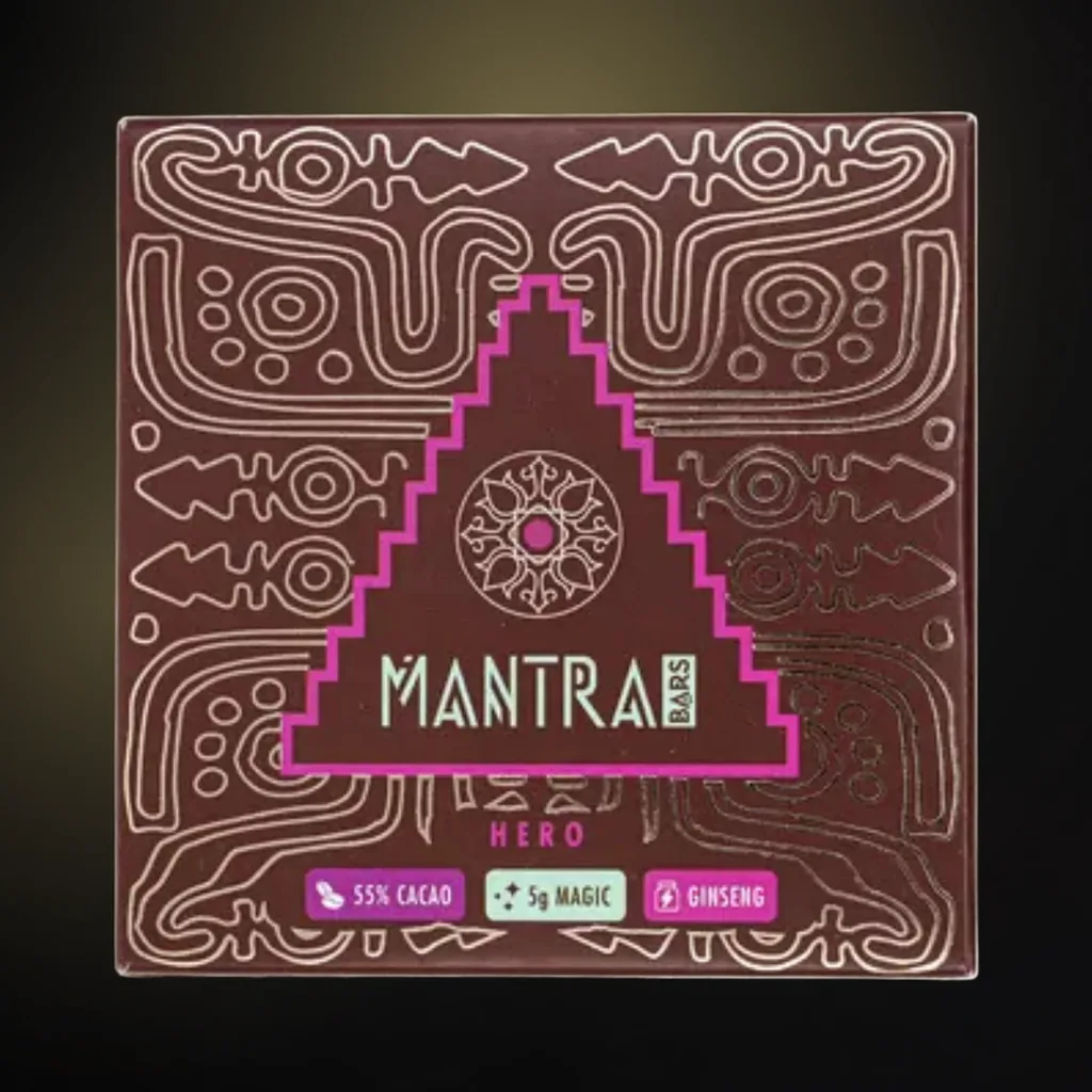 Mantra Mushroom Chocolate Bar | 5g Bar | 16 Pieces - Image 1