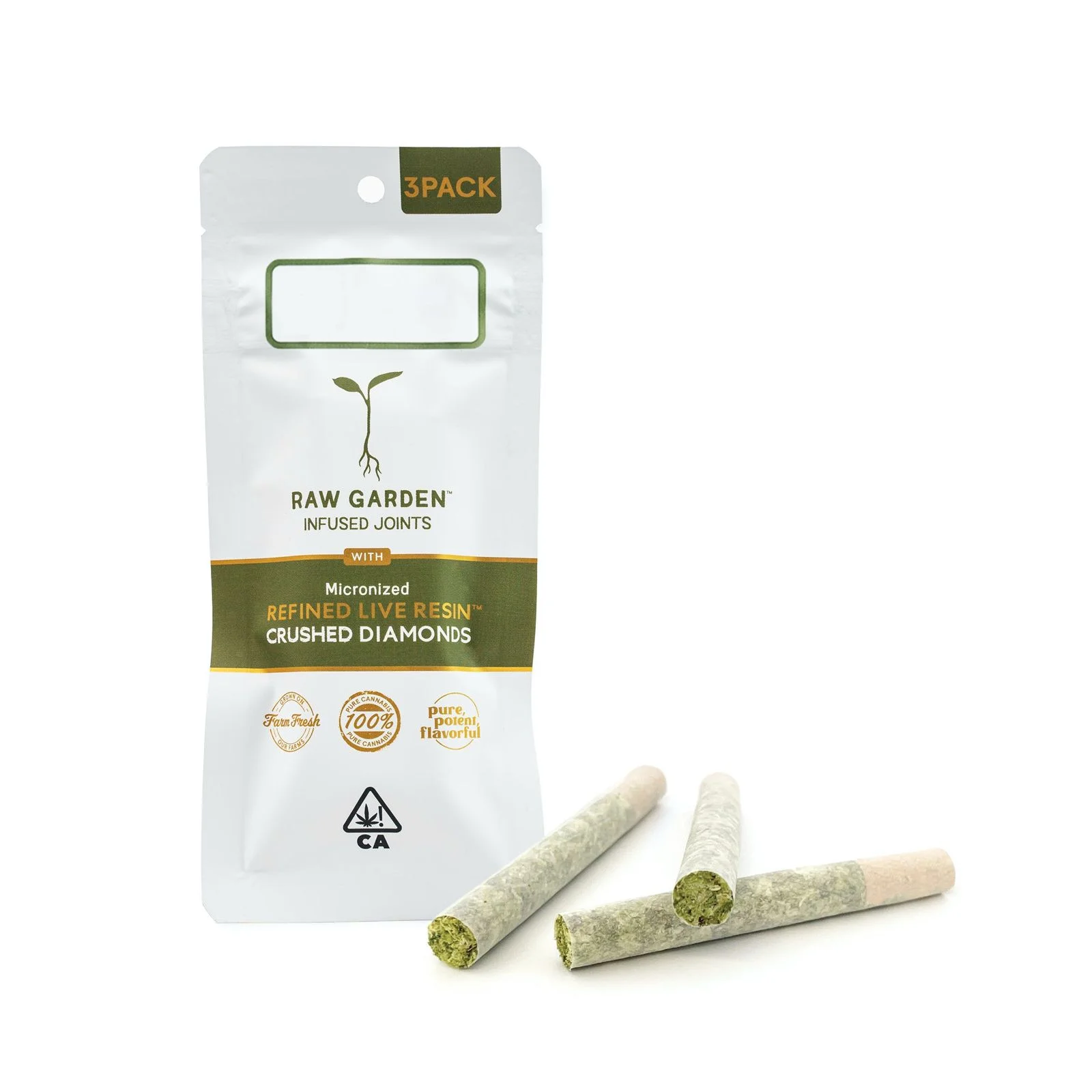 Crushed Diamond Infused Preroll's - 1.5g | 3 J's Per Pack x 0.5g ea