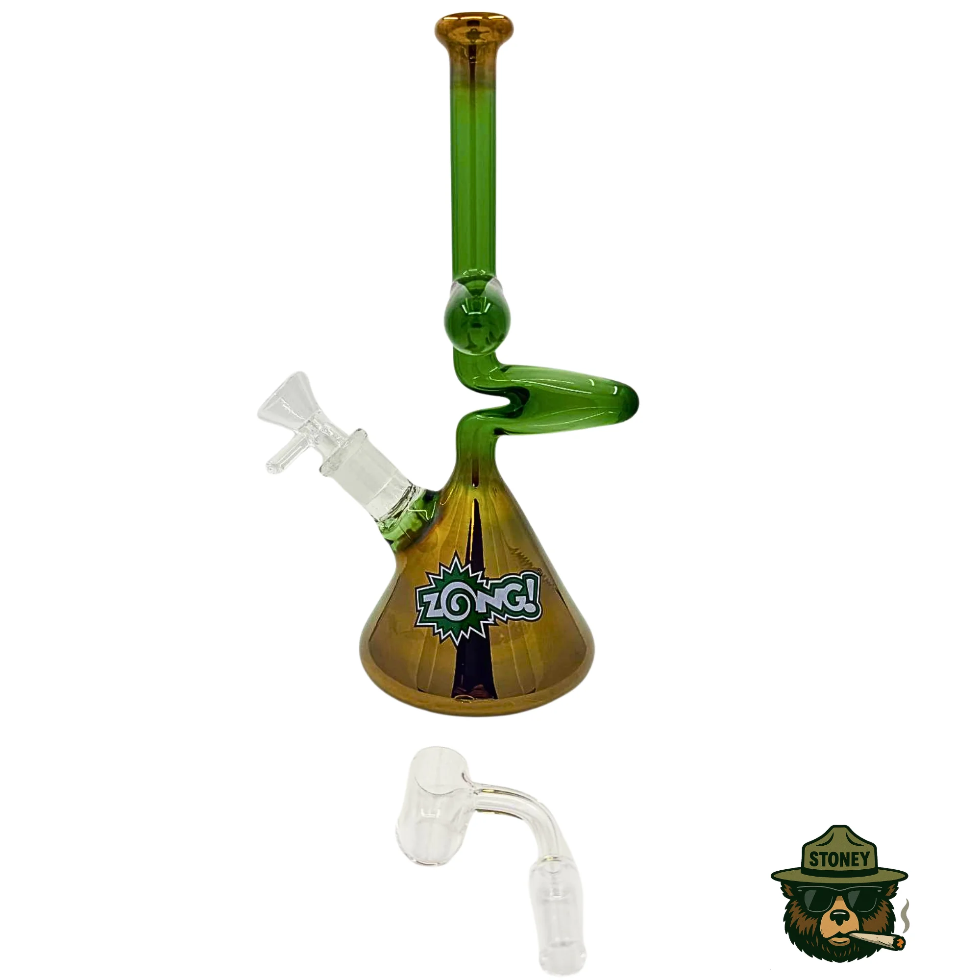 Handcrafted Glass Water Pipe with Zong Neck 19" - #1139 - Image 1