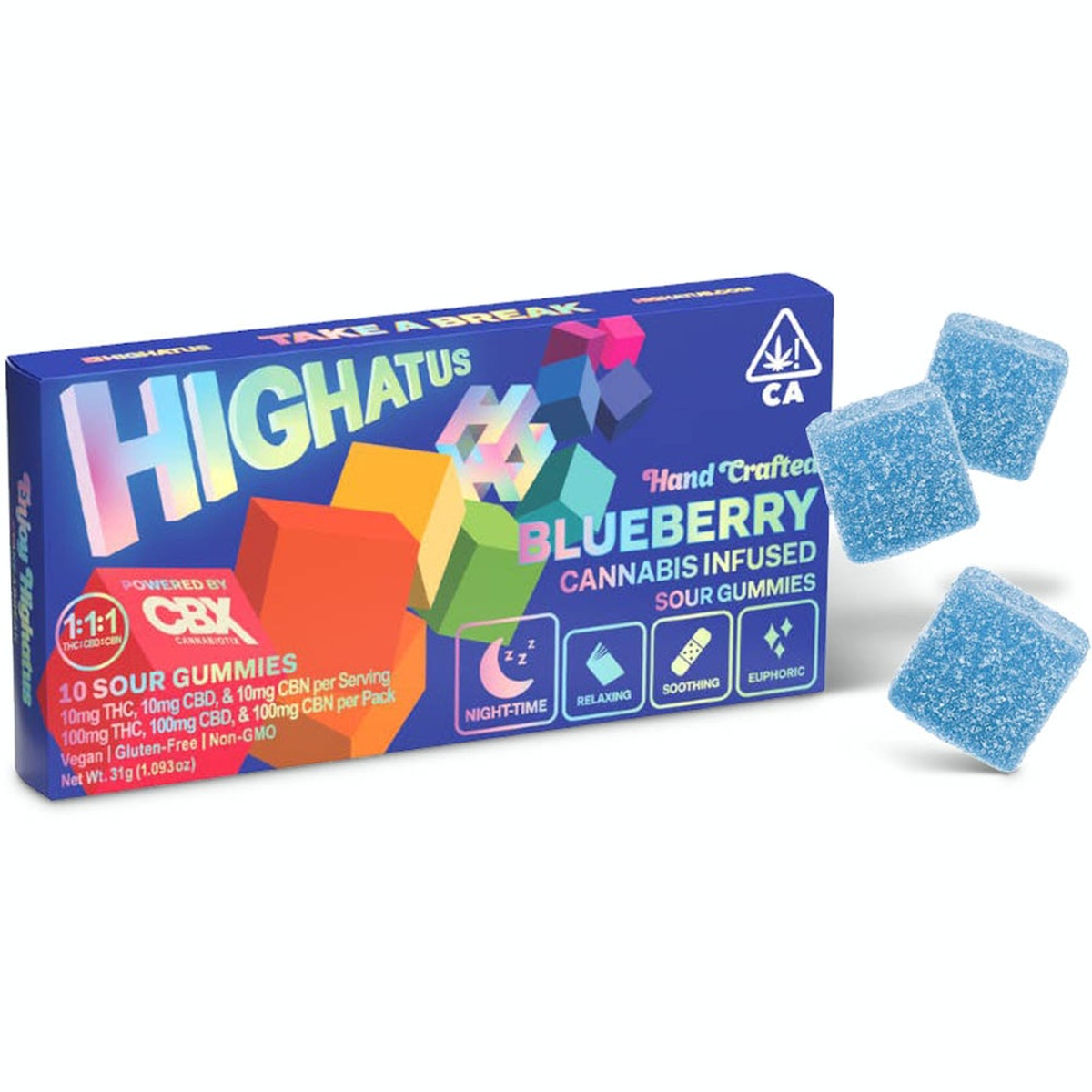 CBX Highatus Sour 1:1:1 THC/CBD/CBN Gummies